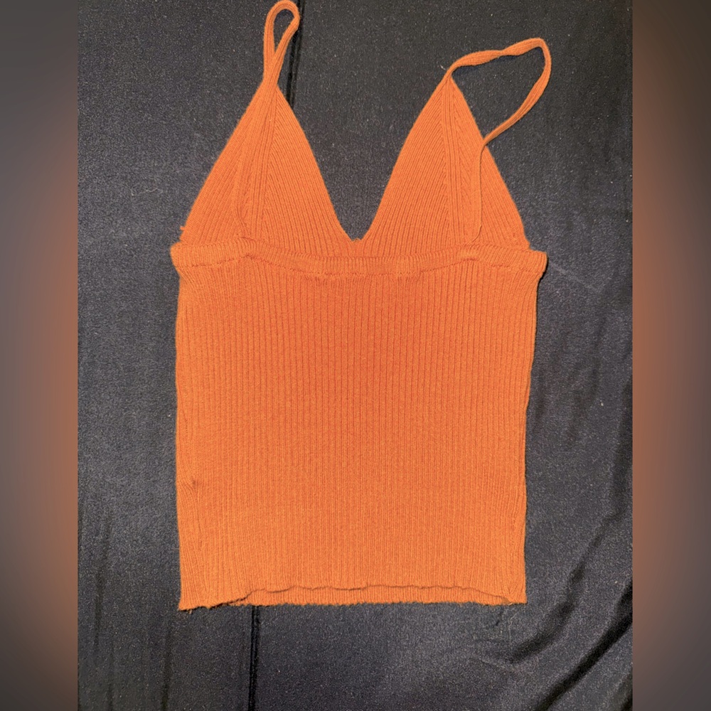SHEIN Rust Ribbed Knit Camisole - Picture 2 of 3